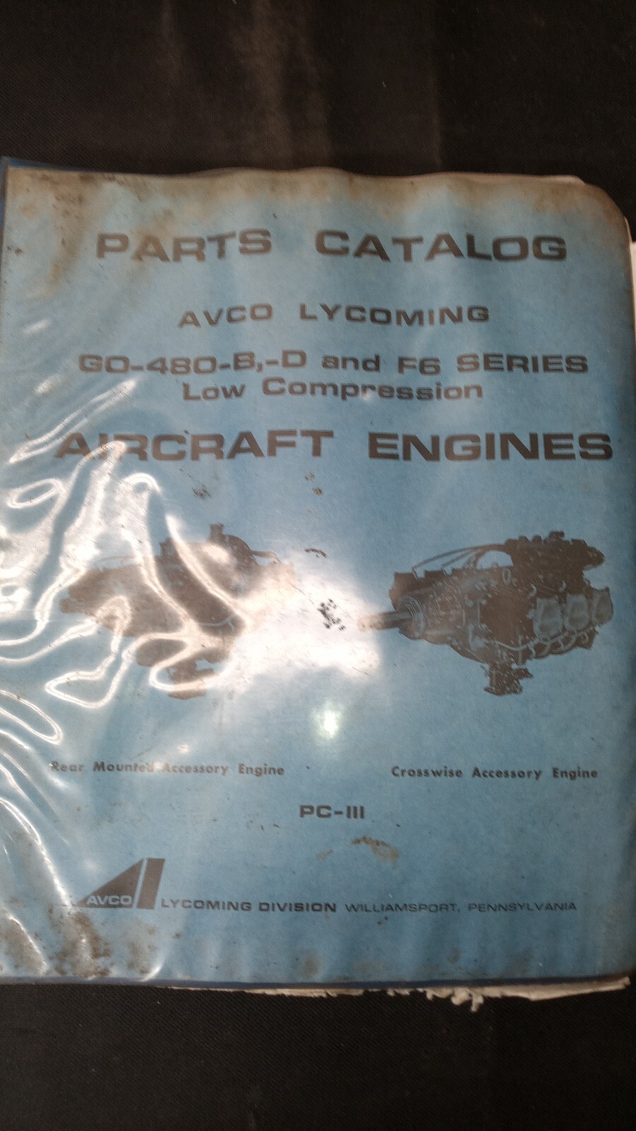 AVCO LYCOMING aircraft engines GO-480-b,-D & F6 series low compression parts cat