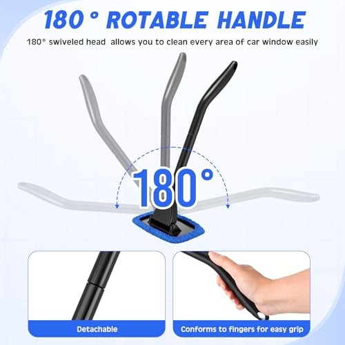 8 Pcs Car Windshield Cleaner Tool Kit with Removable Handle, Royal Blue