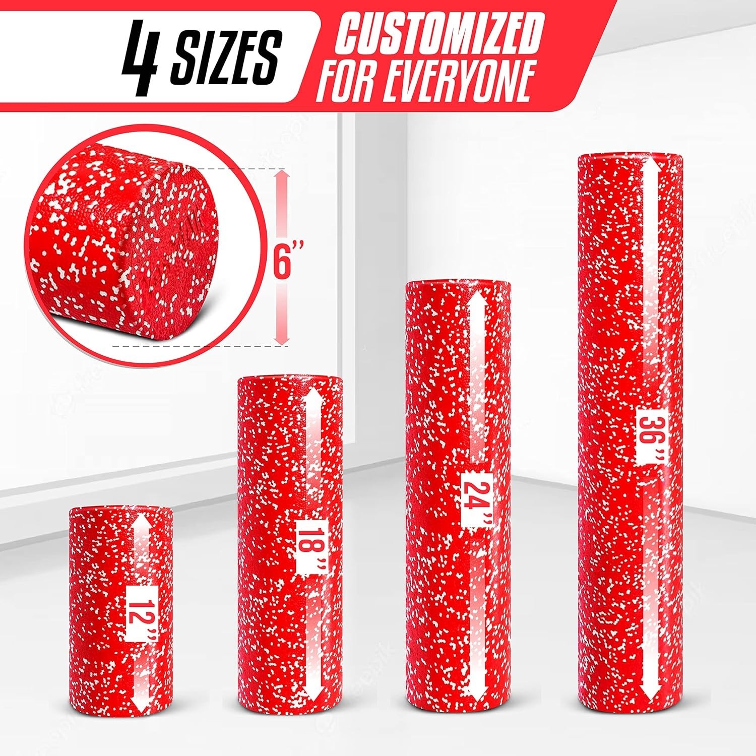 High-Density EPP Round Back Roller Foam, Exercise Foam Roller for Yoga, Pilat...