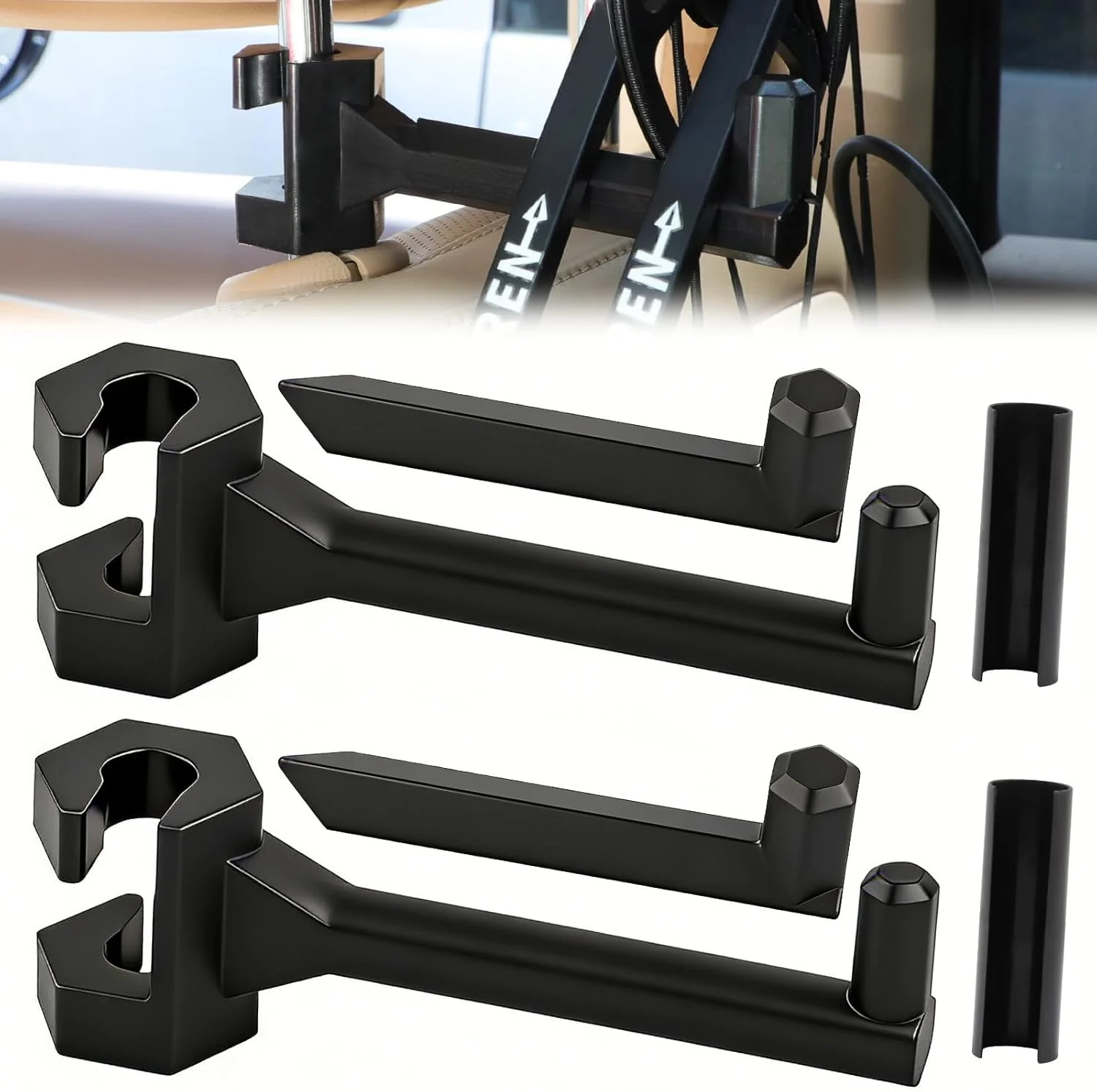 Bow Hanger for Truck, 2 Set Archery Hunting Shooting Bracket Headrest Mount,Univ