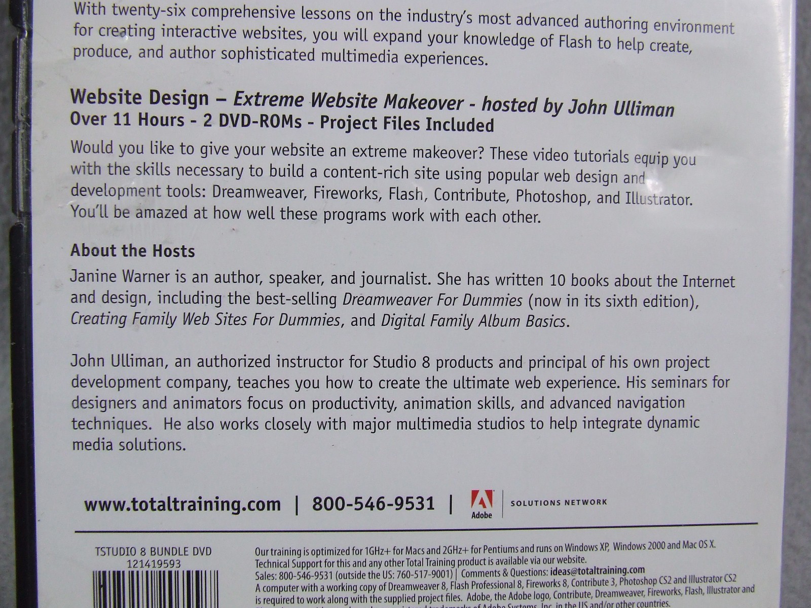 Adobe Total Training Studio 8 Bundle (6 Disc DVD Set) Software Training