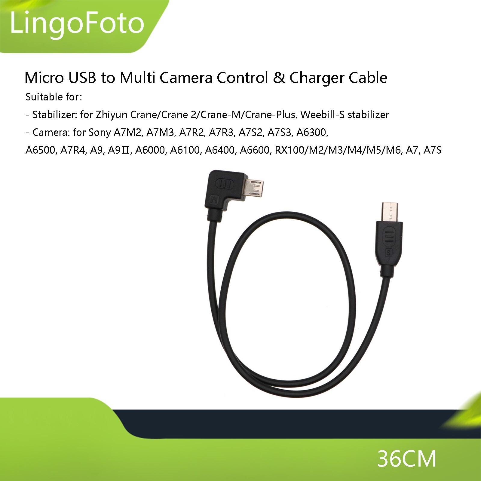 Micro USB to Multi Camera Control & Charger Cable for Zhiyun Weebill-S for Sony
