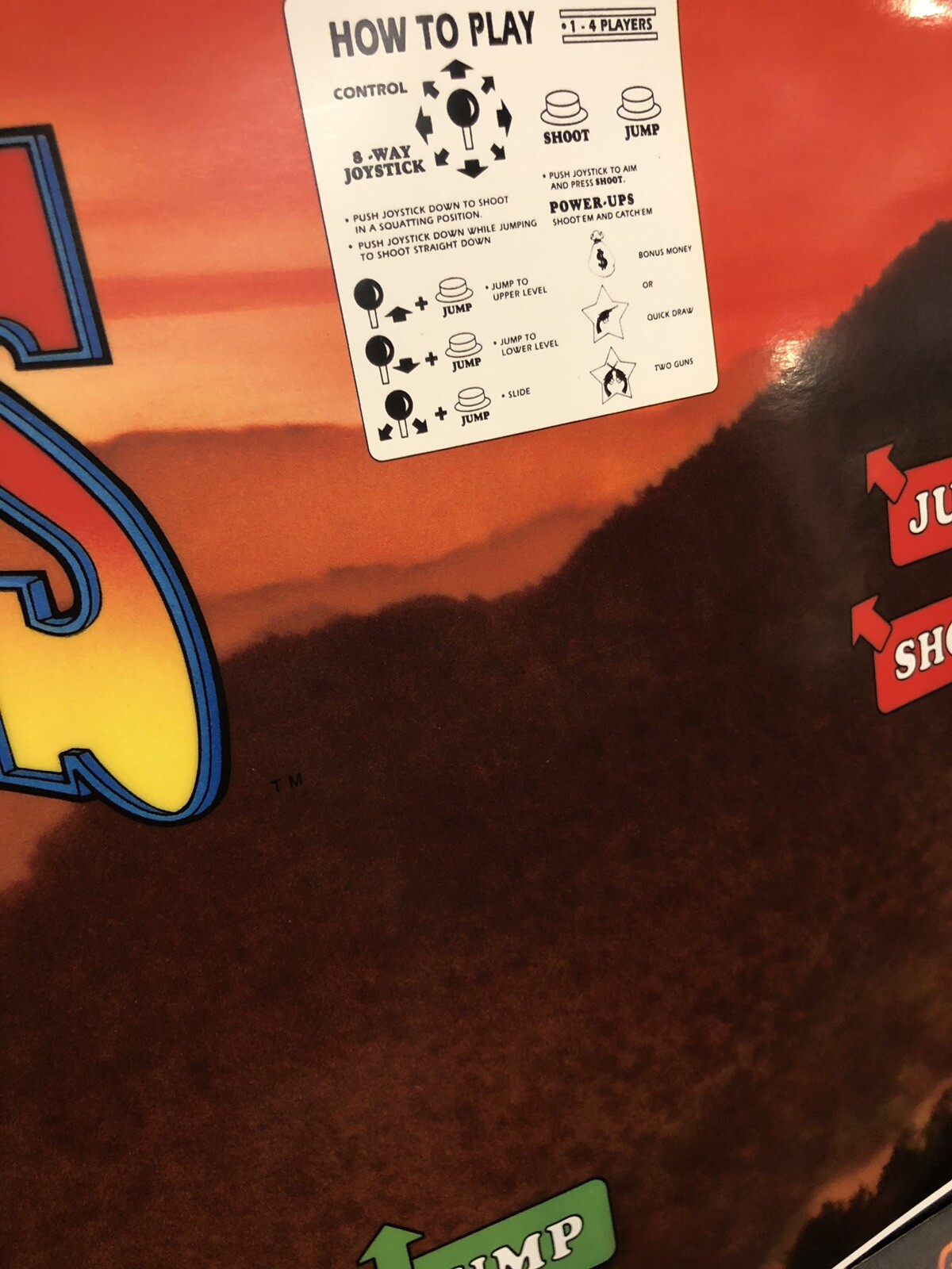 Sunset Riders Arcade Control Panel Overlay CPO Decal Sticker Konami