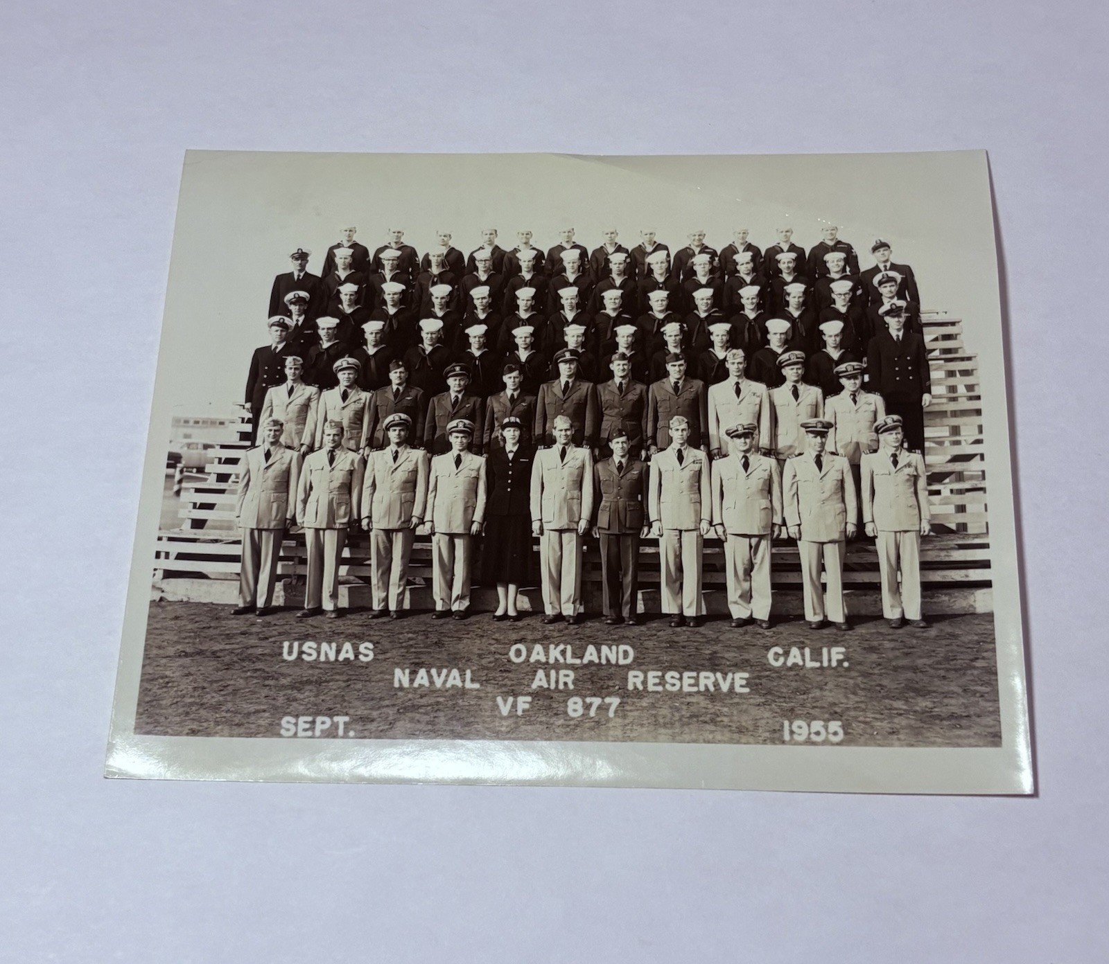 Rare 1955 Real Group Photo VF 877 Naval Air Reserve Command Station Oakland 2B
