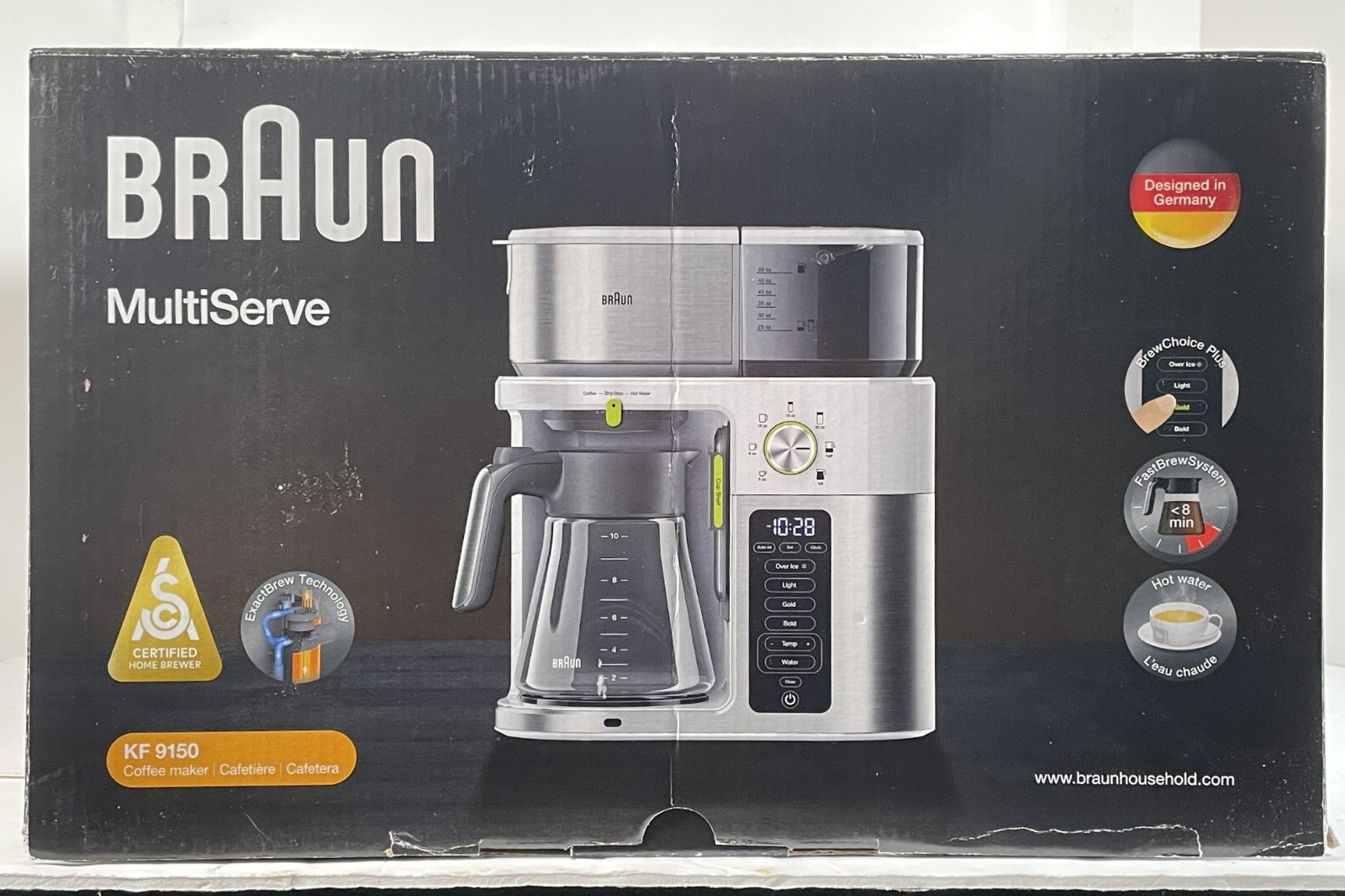 Braun KF9150 MultiServe Programmable Coffee Maker Iced Coffee Hot Water EUC