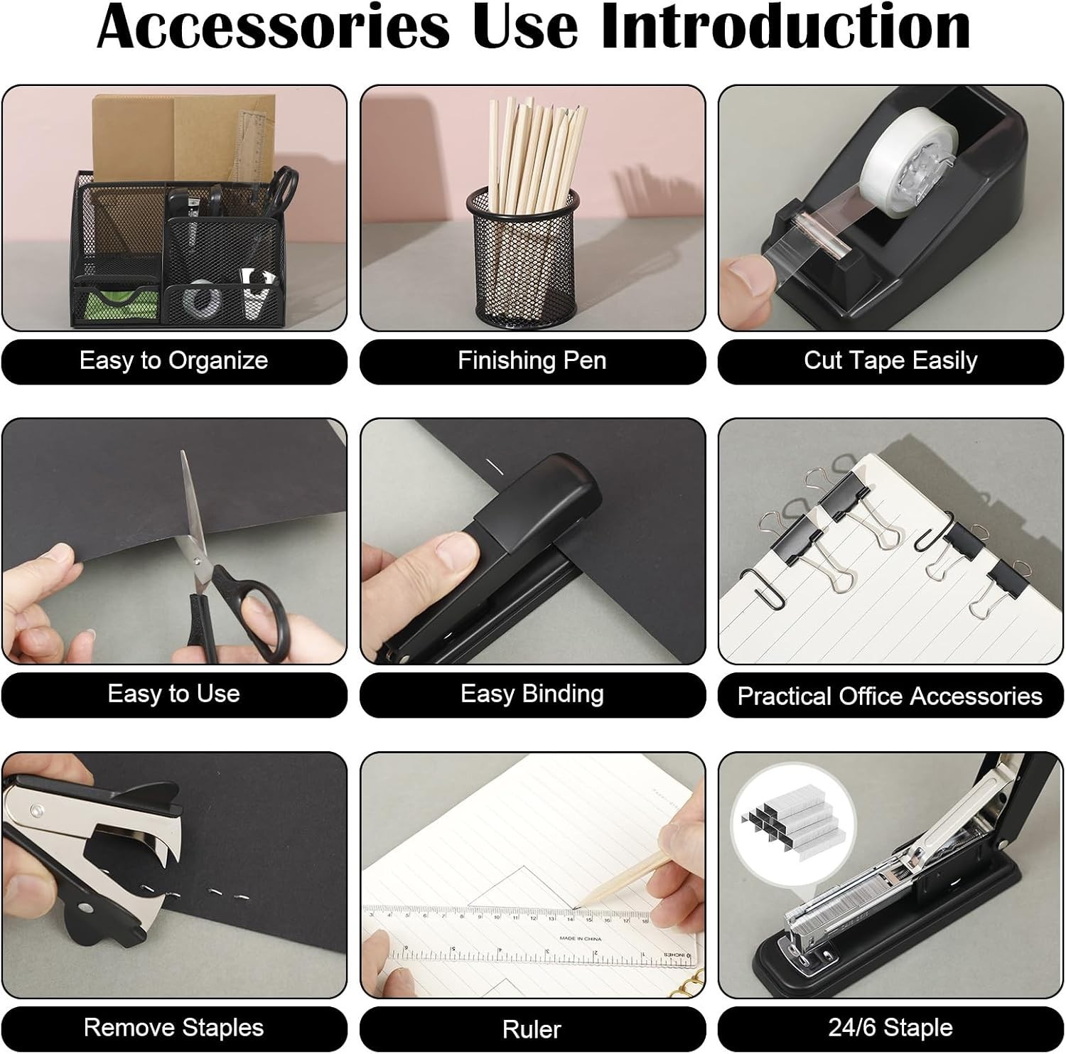 7-Compartment Mesh Desk Organizer & Accessories Kit - Stylish & Functional