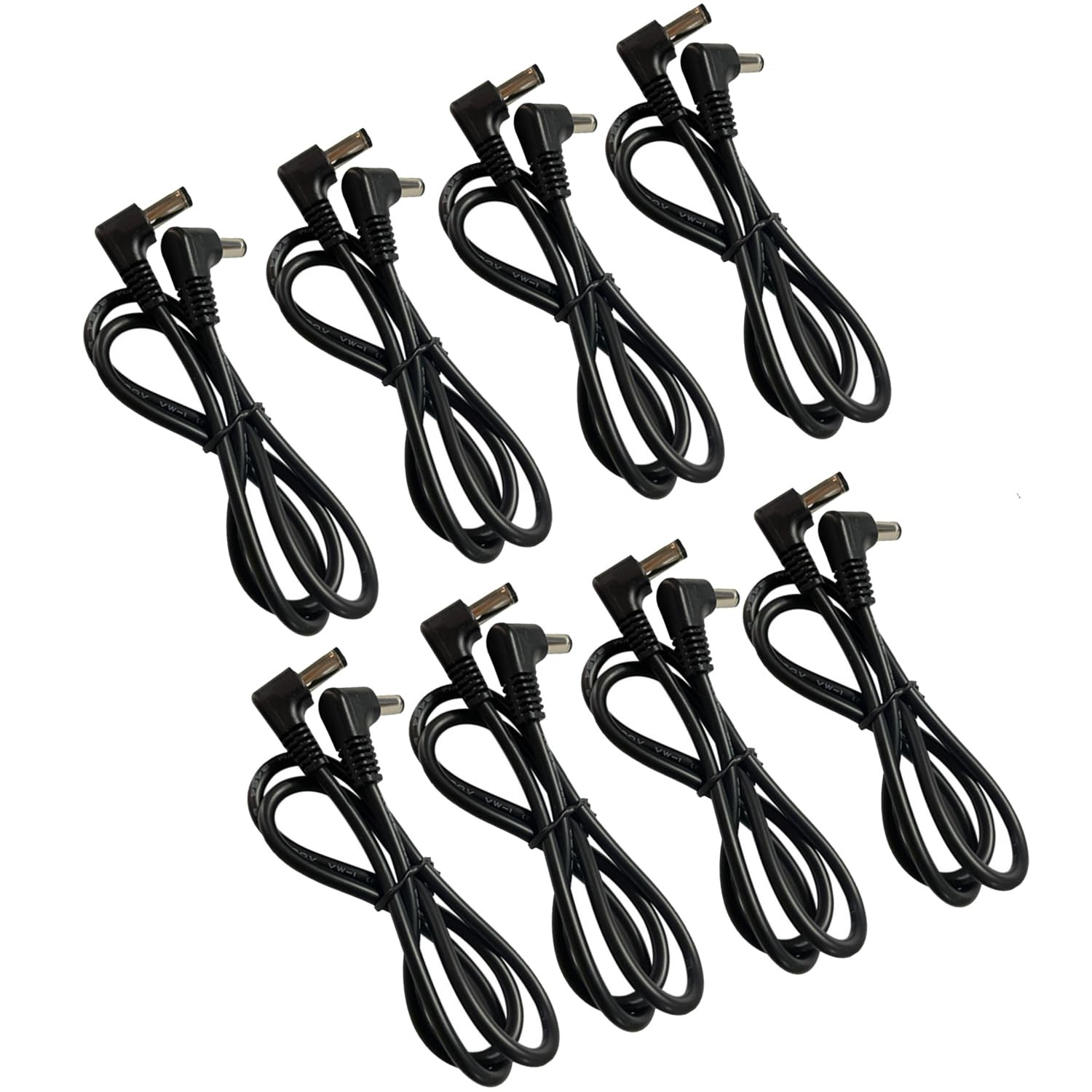 12" Guitar Pedal Power Cable Short, Double Right-Angle for Space-Saving Works wi