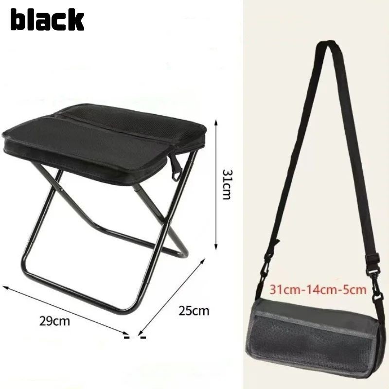 Portable Foldable Camping Stool Lightweight Compact Chair Backpack Outdoor