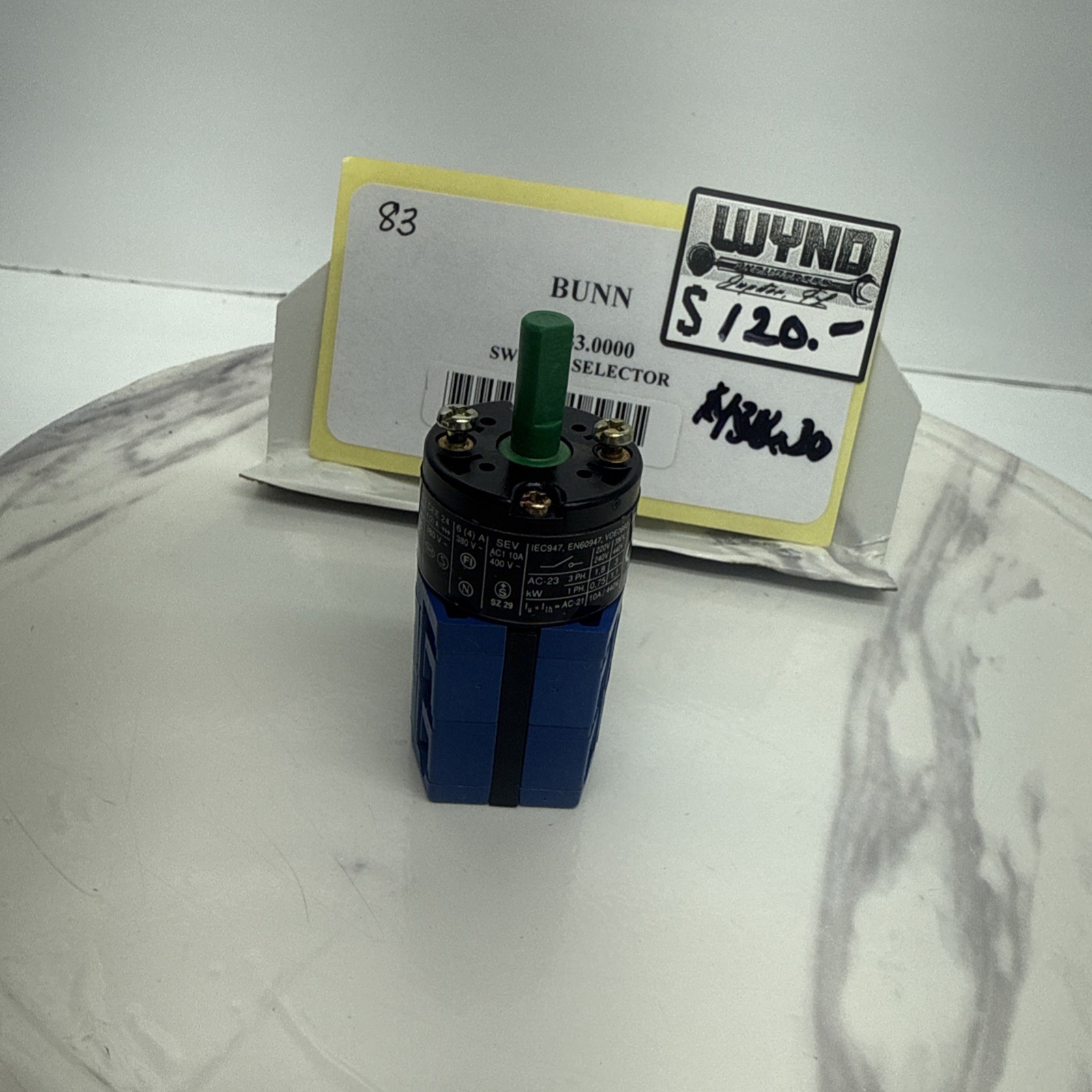 (NEW) Bunn Selector Switch Part# 05933.0000