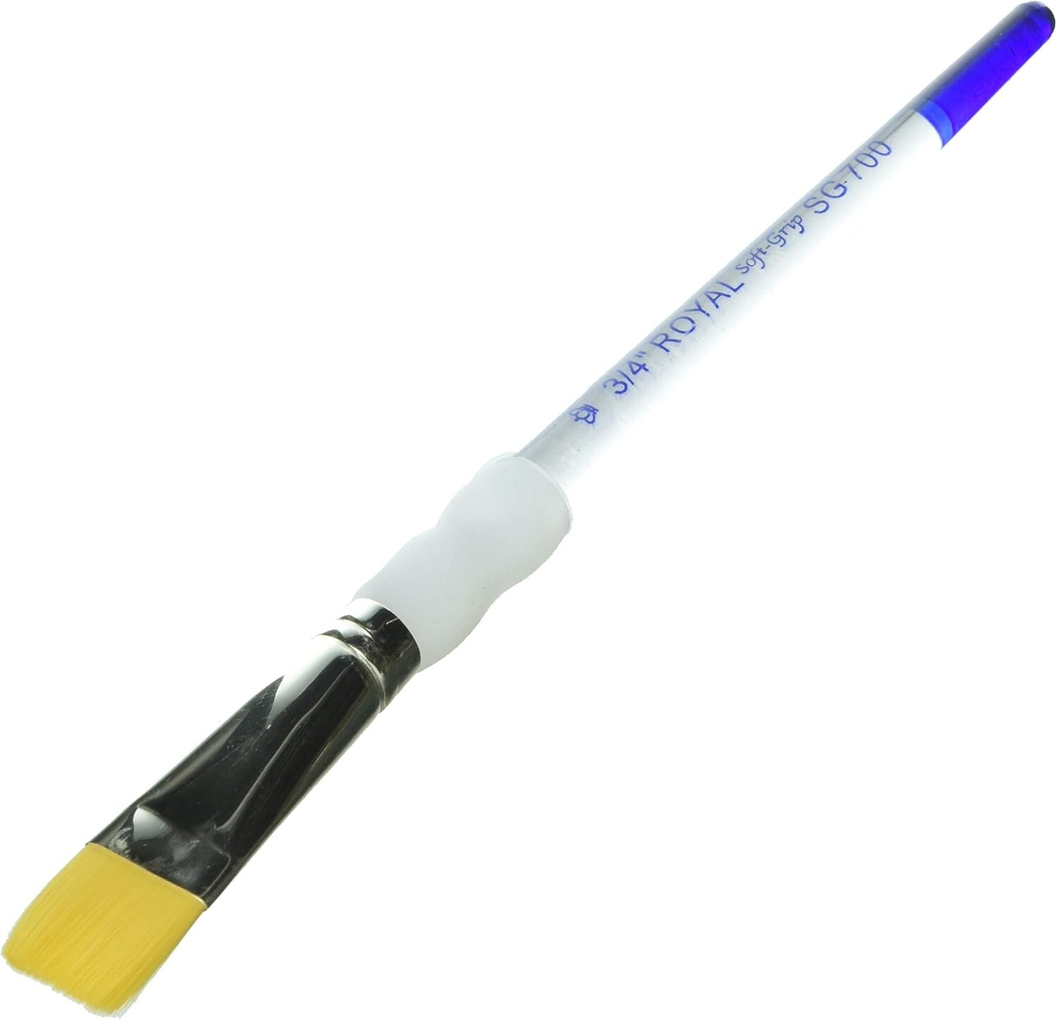 Royal Brush Soft Grip Flat Golden Taklon Fiber Non-Slip Rubber Grip Acrylic (12)