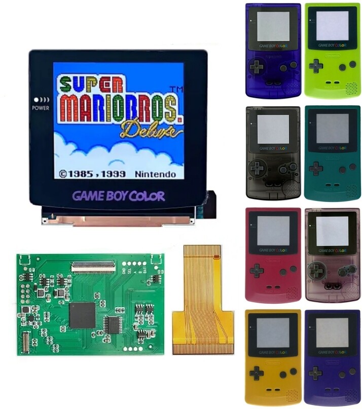 Game Boy Color Laminated IPS Kit Q5 w/Desaturation + Battery Gameboy GBC