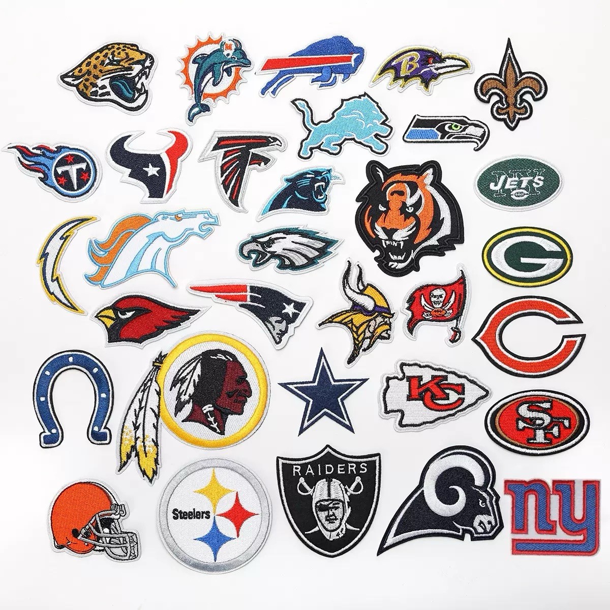 NFL Logo Football 32 Teams iron sew on patch SIZE UP to 3” US STOCK SHIP 1 Day ！