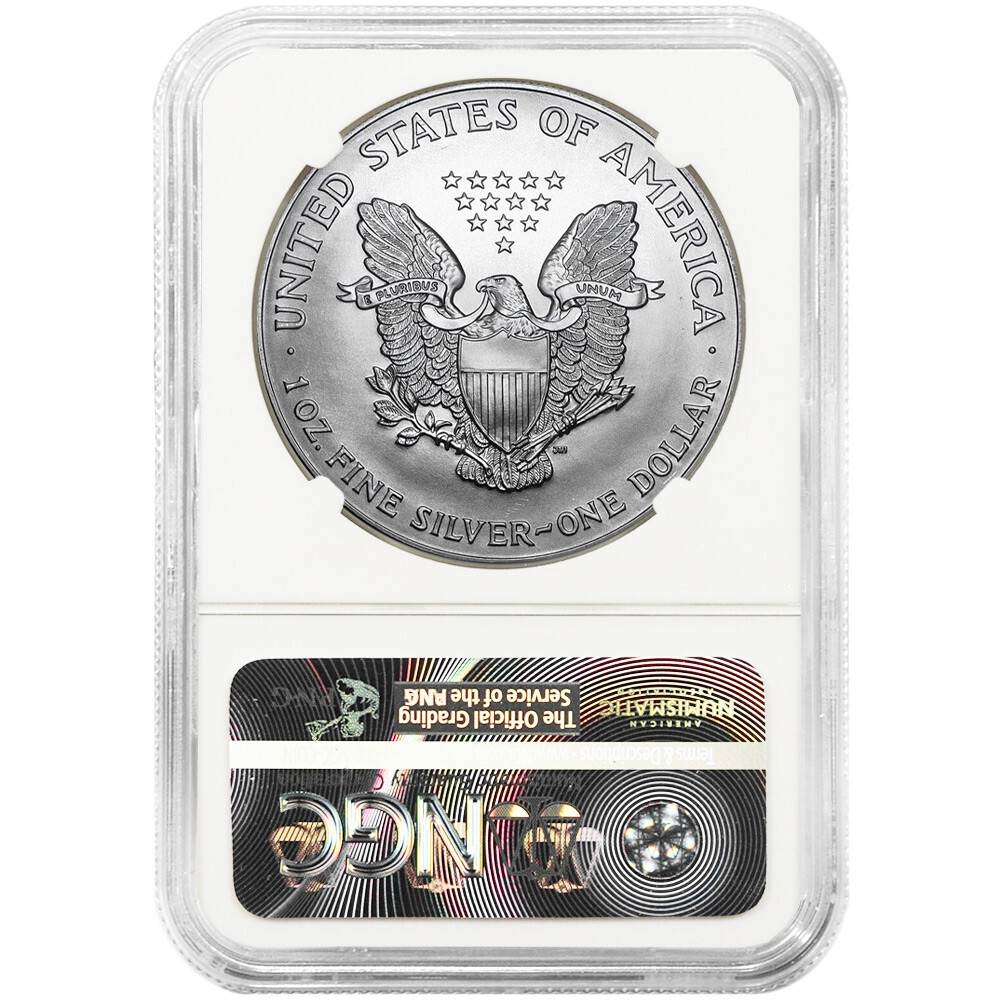 1990 $1 1-oz American Silver Eagle NGC MS69 Brown Label