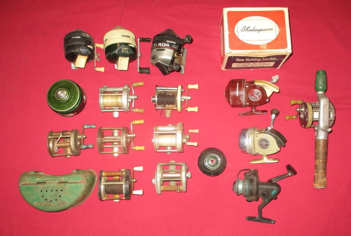 Lot of 15 Vintage Fishing Reels & Old Pal Bait Box Plfueger South Bend Langley