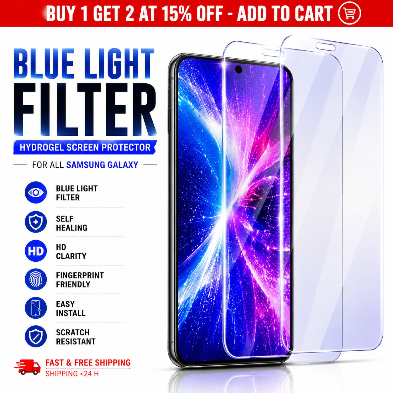 iPhone XR–17 Blue Ray Screen Protector Anti Blue Light Hydrogel Soft Anti-Strach
