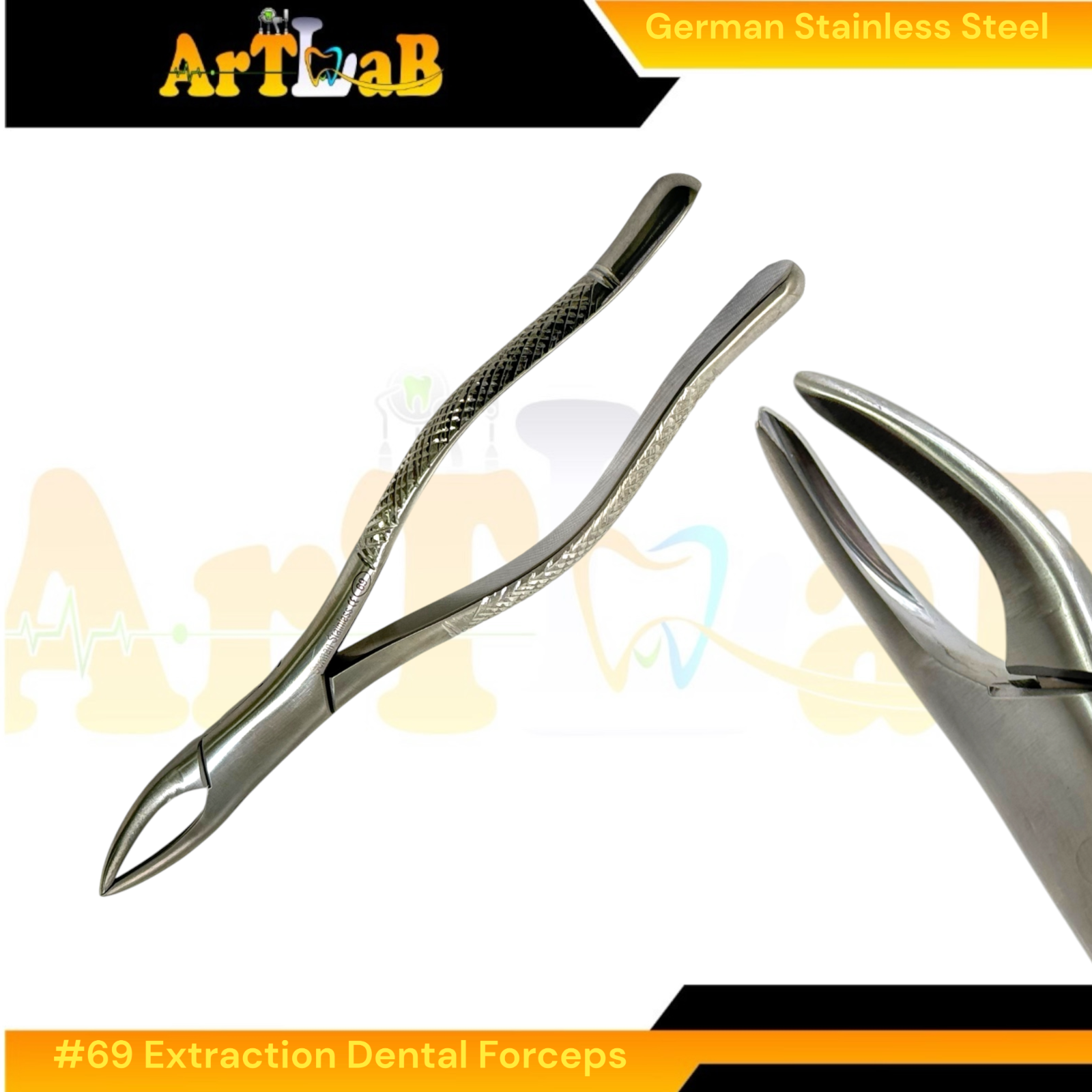 No. 69 Fragment Root Forceps - Upper & Lower Root Extraction Dental Pliers -1 EA
