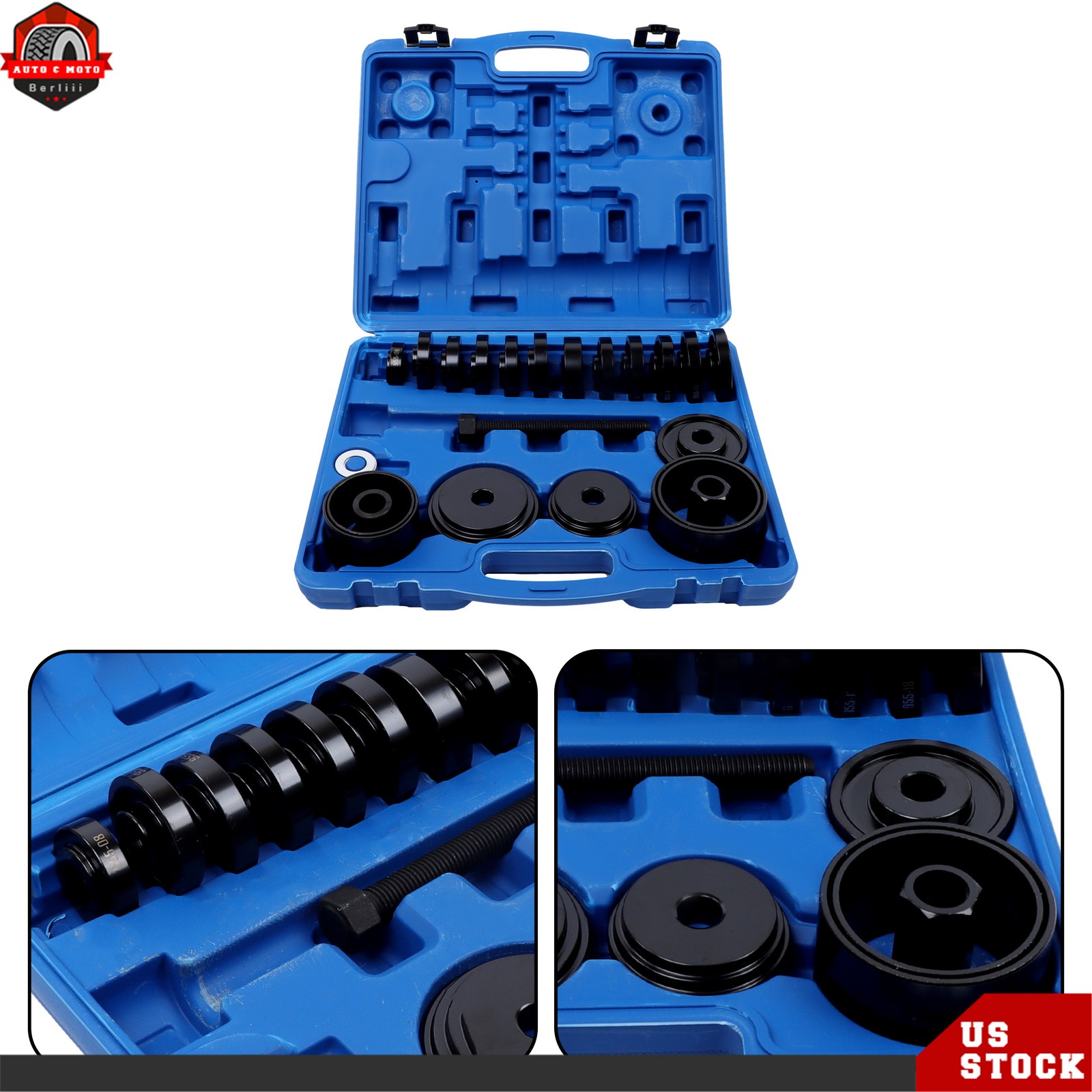 25PCS Master Front Wheel Drive Bearing Puller Removal & Installer Adapter Kit