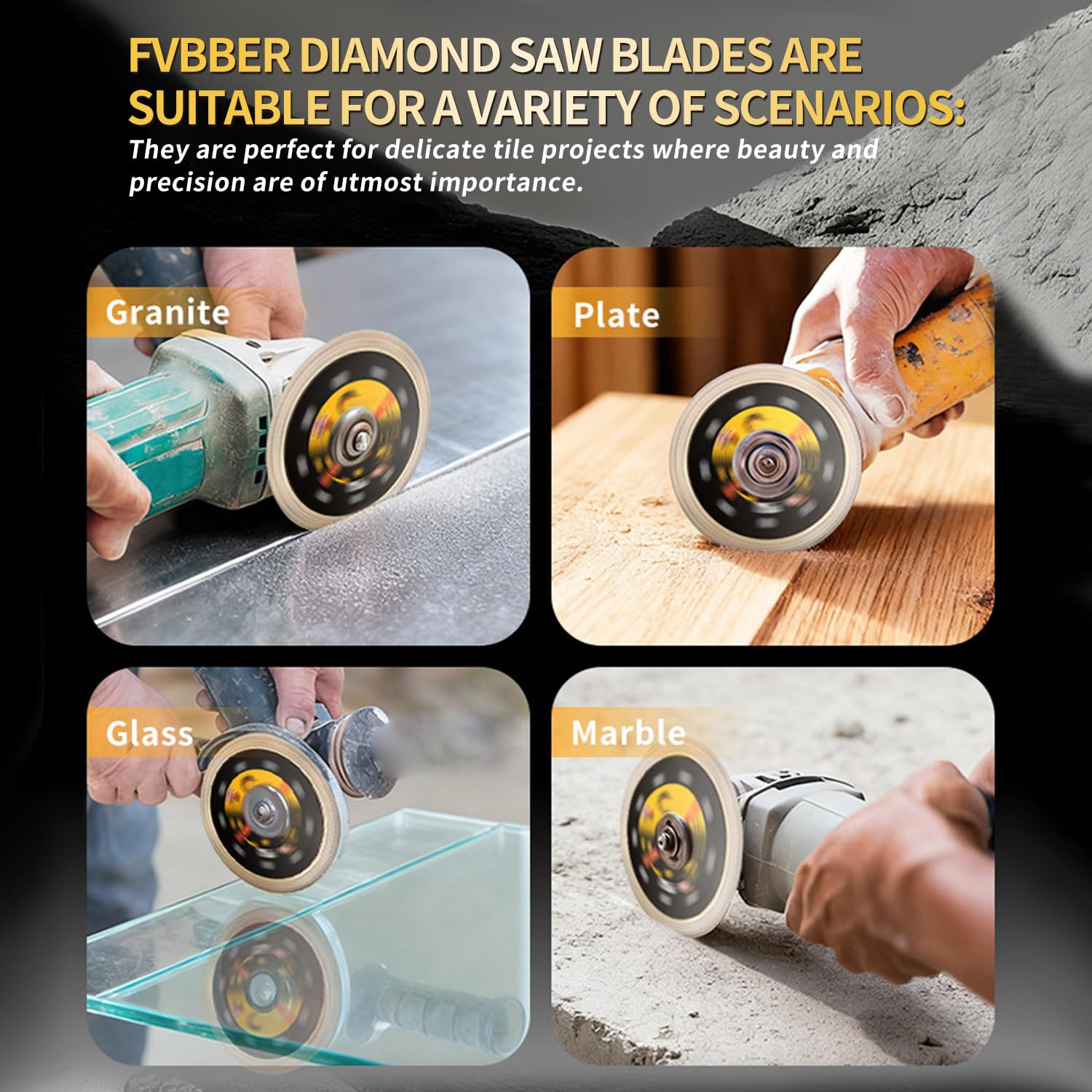 3-Pack 4-1/2 Inch Diamond Blade for Angle Grinder - Super Thin Turbo Mesh Cuttin