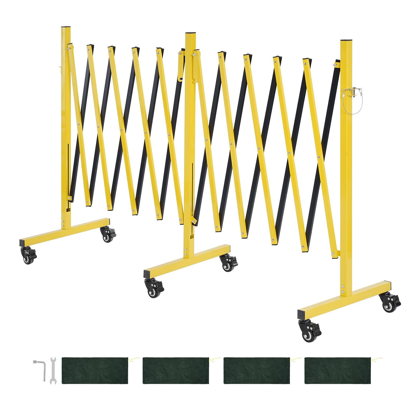 Double Expandable Barricade 18ft Aluminum Mesh with Locking Casters