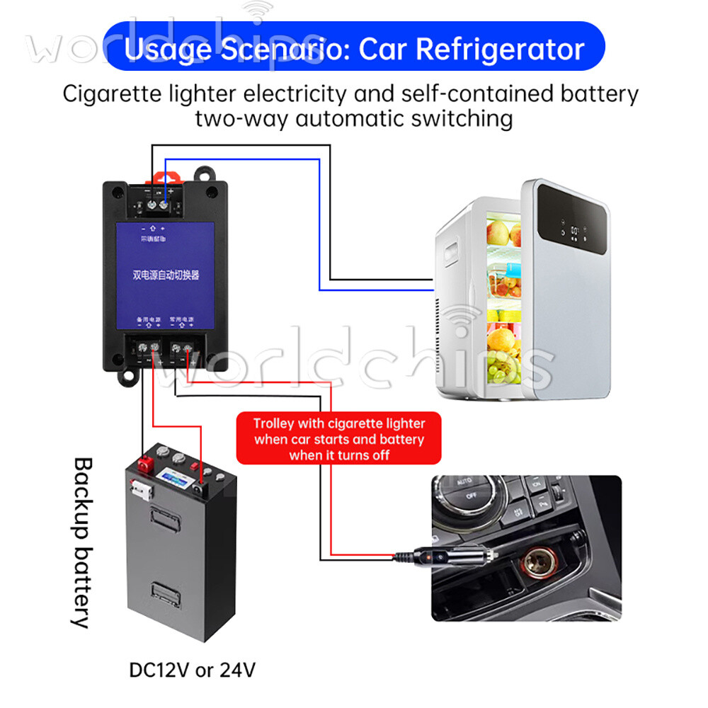 DC Dual Power Supply Automatic Switcher 2 Way High-speed Transfer Switch 5V-60V
