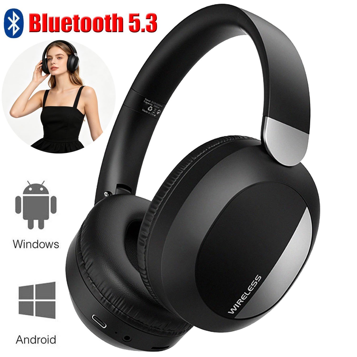 Wireless Bluetooth Headphone Over Ear Headset For Samsung Galaxy Note20 Ultra 5G