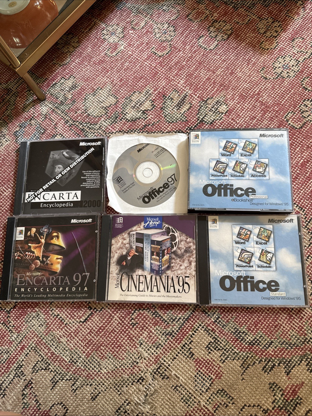 Lot of 6 Vintage Windows OEM CD-R Software, Cinemania, Office, Encarta, etc.
