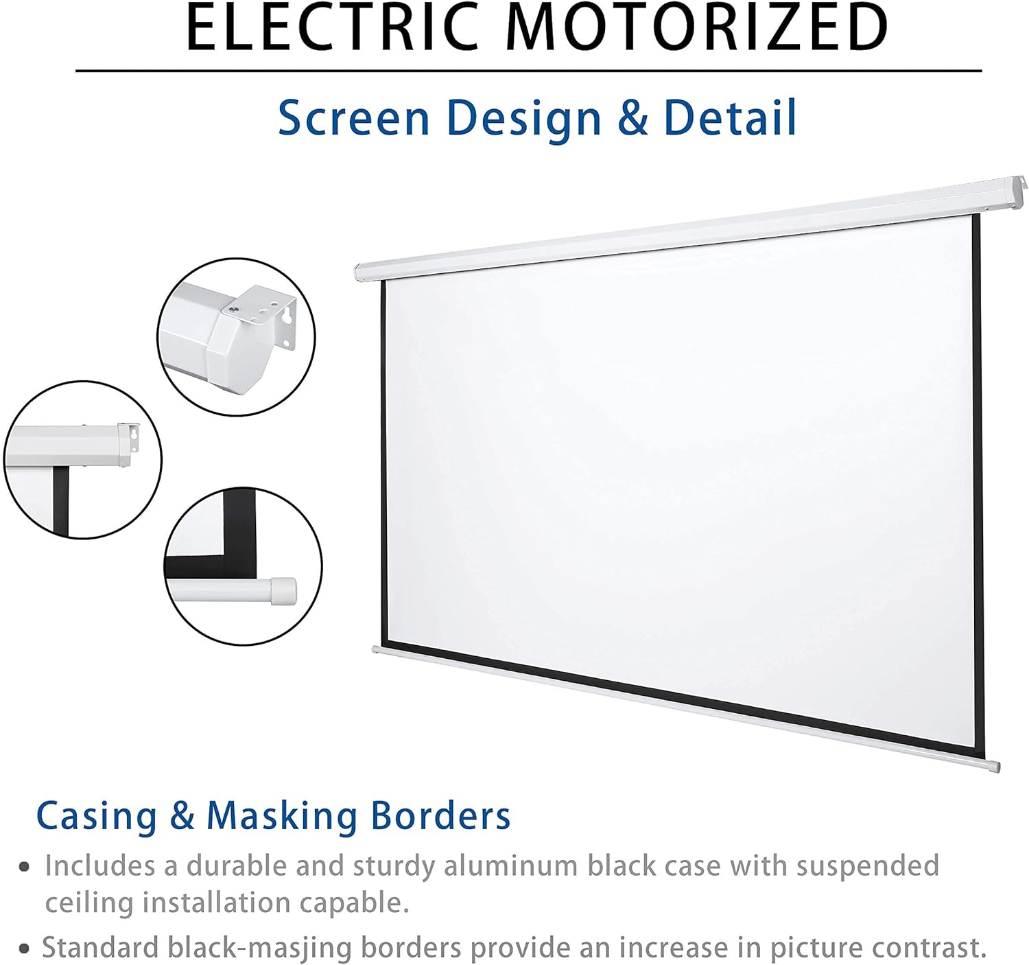 120" Motorized Projector Screen Electric Diagonal Automatic Projection 4:3 HD Mo