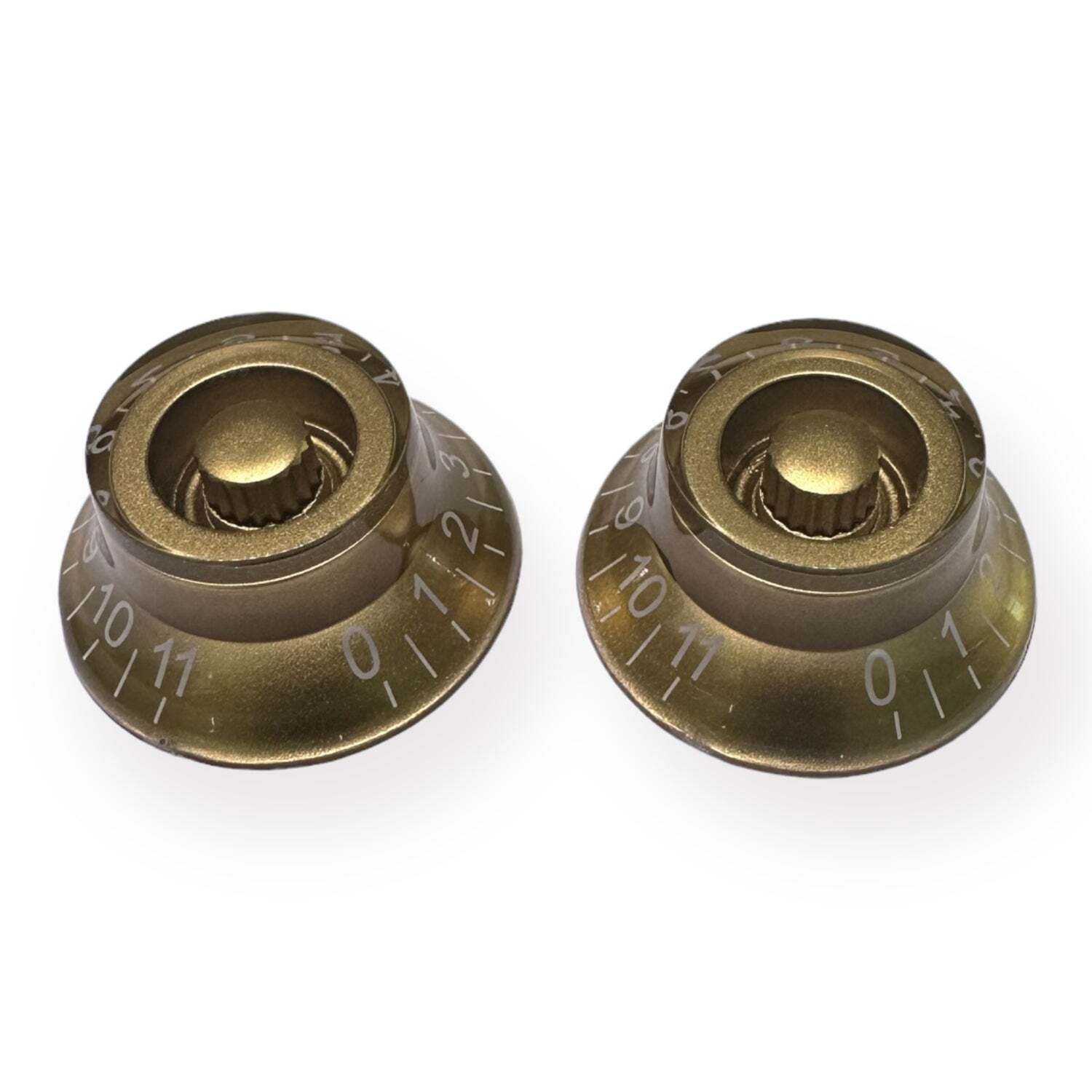 AxLabs Gold Bell Knob With White Font That Goes To 11 - 2 Pack