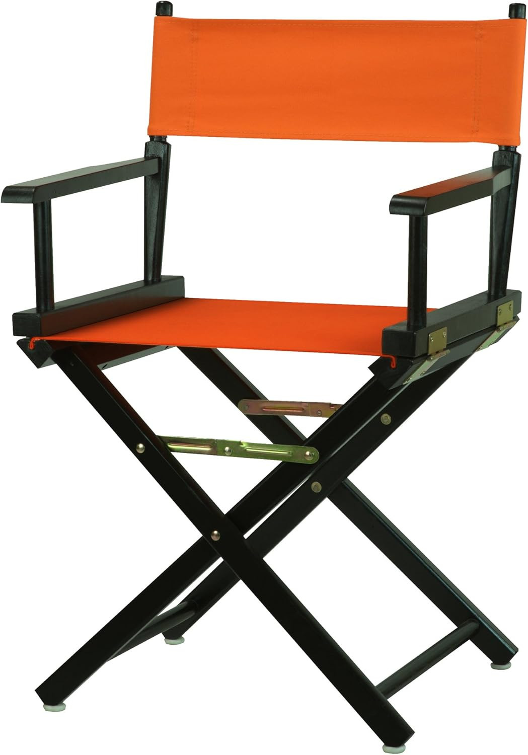 18" Director'S Chair Black Frame with Tangerine Canvas