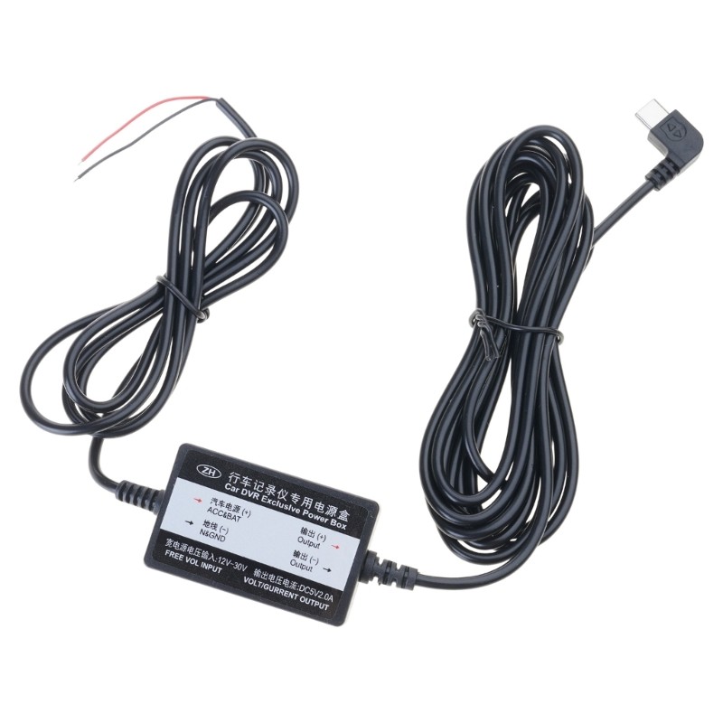 Car Hardwire Cord Cable With Type-C USB 12V 24V to 5V 2A Auto Charging