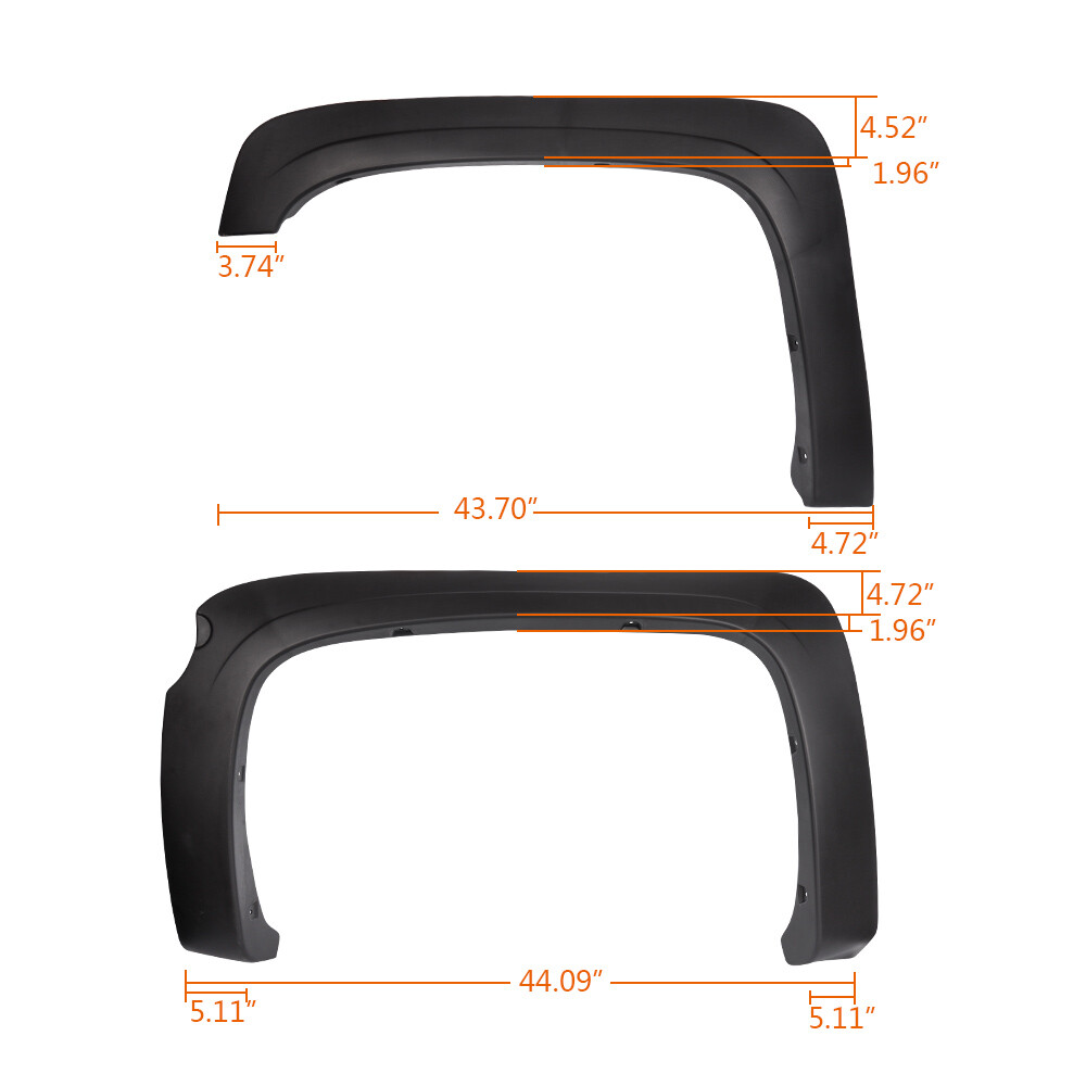 Short Bed Factory Style Fender Flare Black Fit For 2007-13 Chevy Silverado 1500