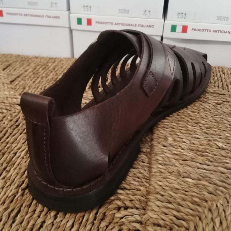 Sandalo Fisherman in Vero Cuoio made in Italy 100% artigianale chiuso dietro