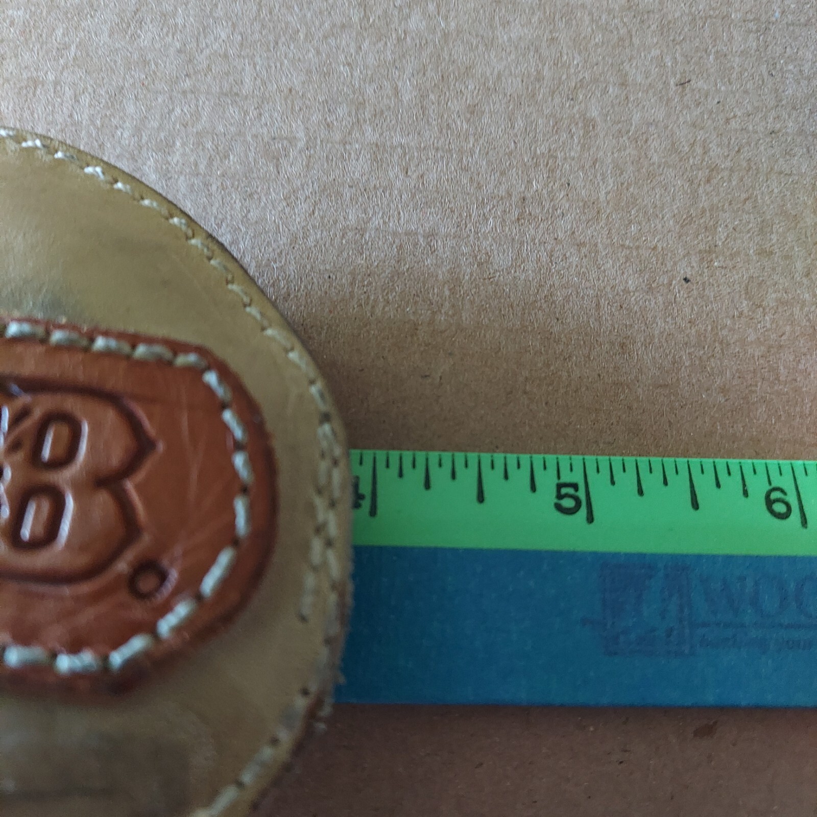 Initial Initials A J B Leather Office Paper Weight Desk Western Cowboy Style