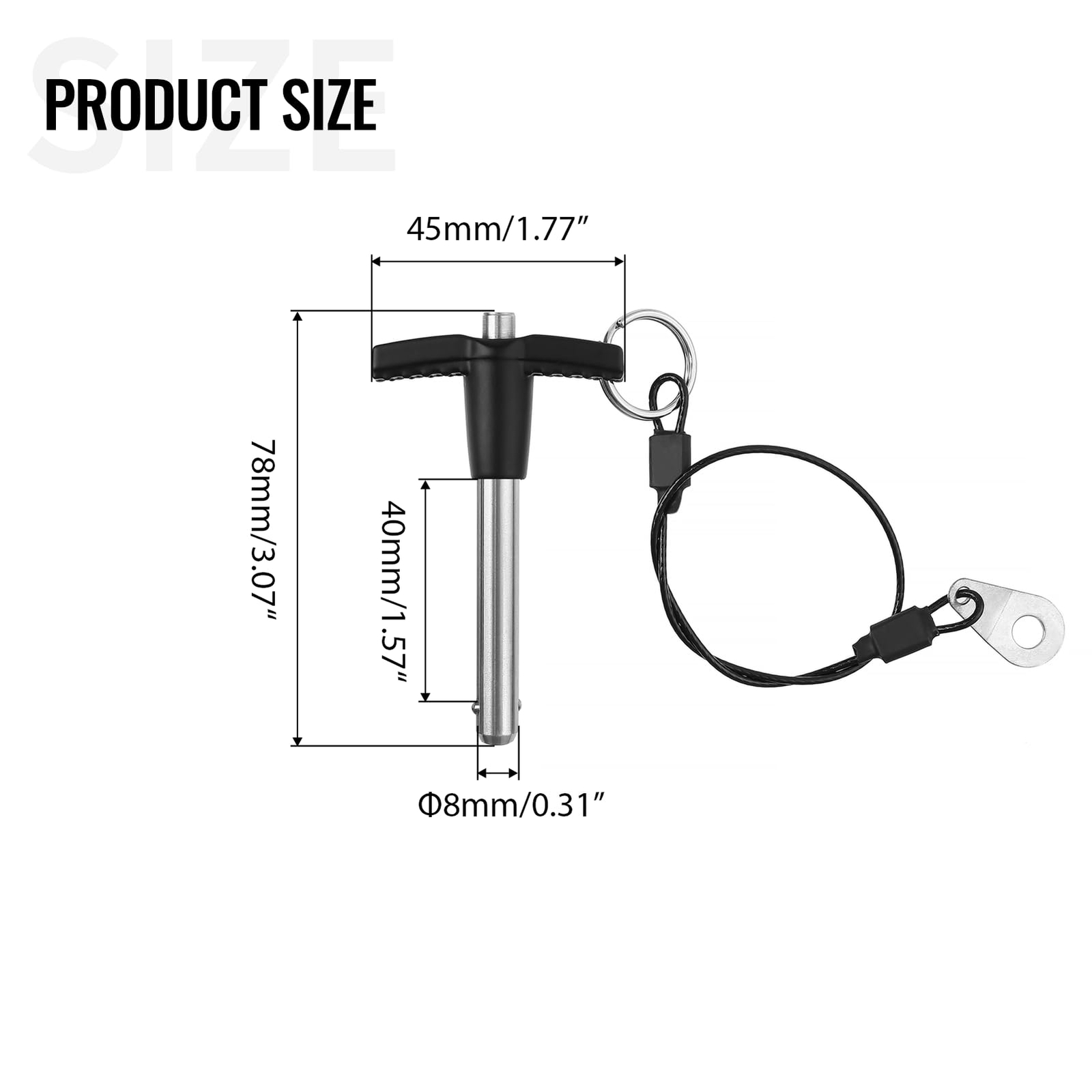 T Handle Quick Release Pin 5/16 Inch Diameter Stainless Steel Ball Locking Pi...