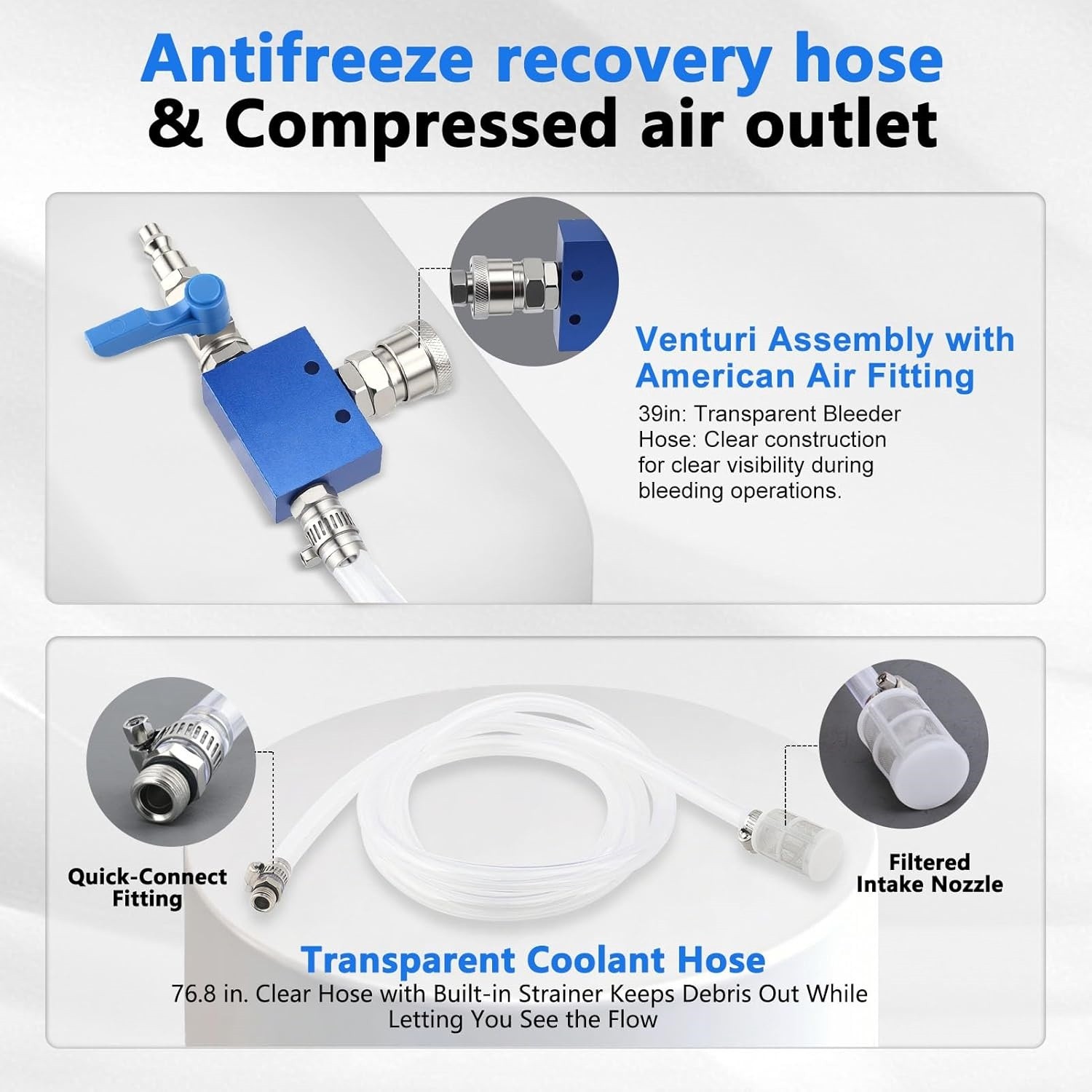Cooling System Vacuum Fill Tool Radiator Pressure Tester Test Kit With Adapters