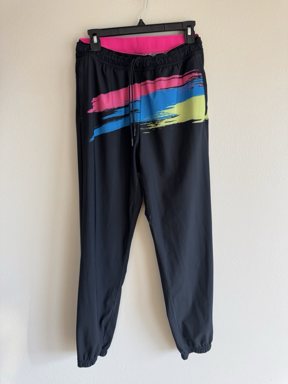 Chubbies Men's Jogger Pants Medium Colorblock Black Pink Blue Yellow