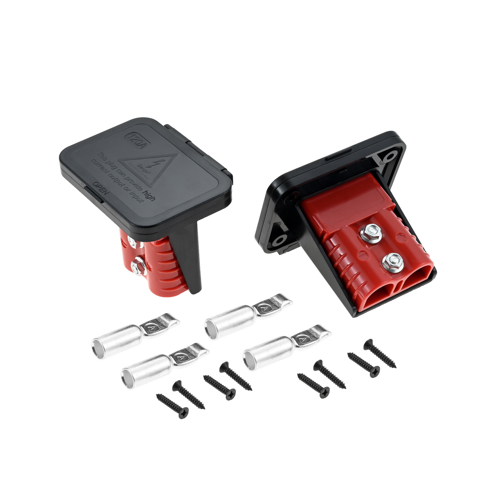 2x Camper Car 120A Plug Mounting Panel Red for Anderson Power SB120 Connectors