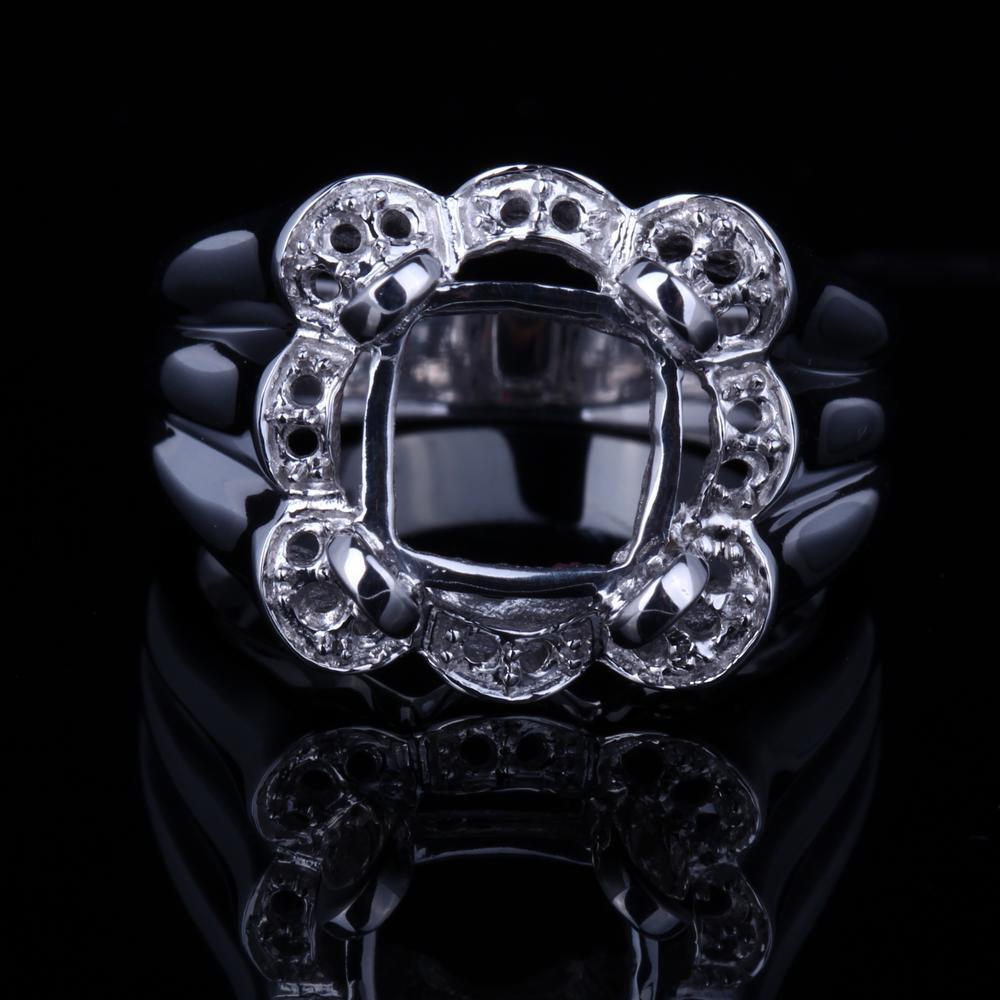 Cushion 8x8mmto 9mmx9mm Semi Mount Handmade Artisan Jewelry Ring Sterling Silver