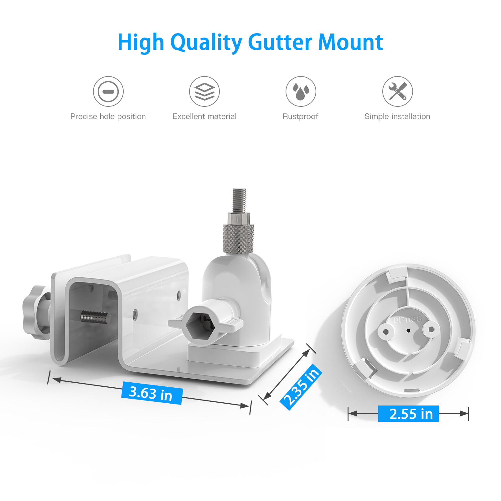 Holaca Gutter Mount for Ring Pan-Tilt Mount (Black/White)