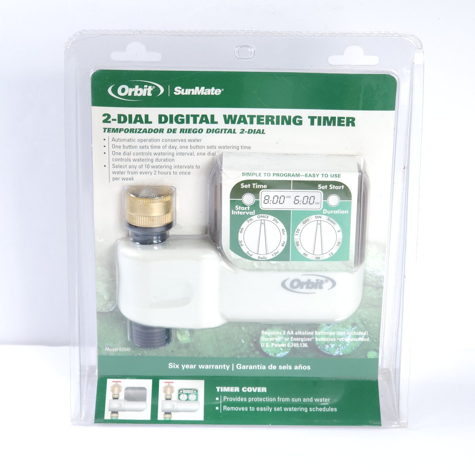 Orbit SunMate 2 Dial Digital Watering Timer Model 62040 NEW