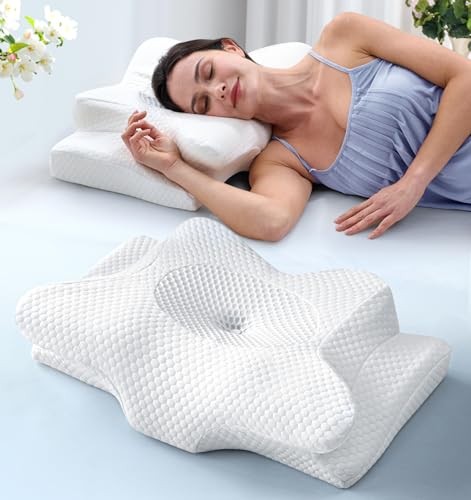 EMIRCEY CERVICAL NECK SUPPORT PILLOW FOR SIDE SLEEPERS - STANDARD SIZE- WHITE