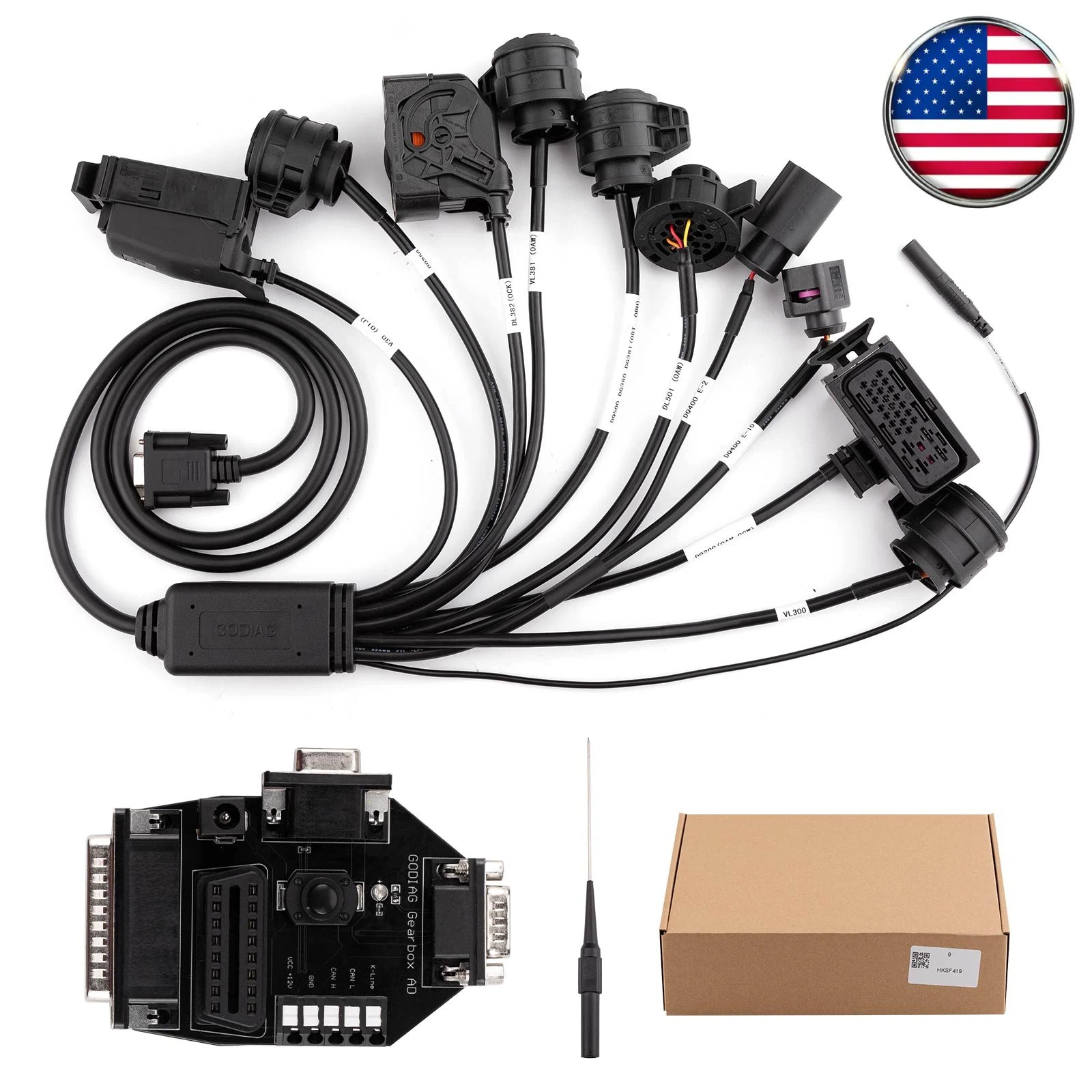 GODIAG Gearbox Cable 9-in-1 Set for DQ200/DL501/VL300/VL381/DQ500/DQ250/DQ380 US