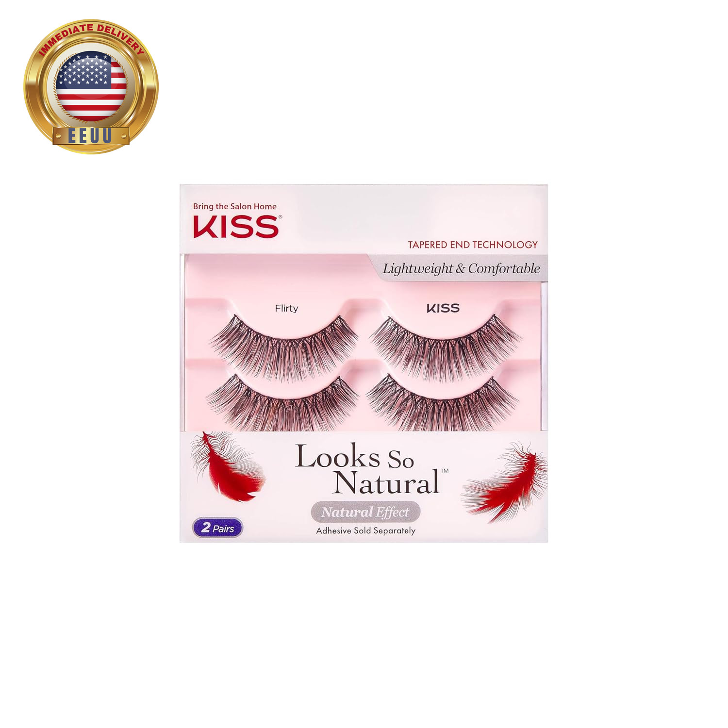 Looks so Natural False Eyelashes Double Pack, Lightweight & Comfortable, Tapered