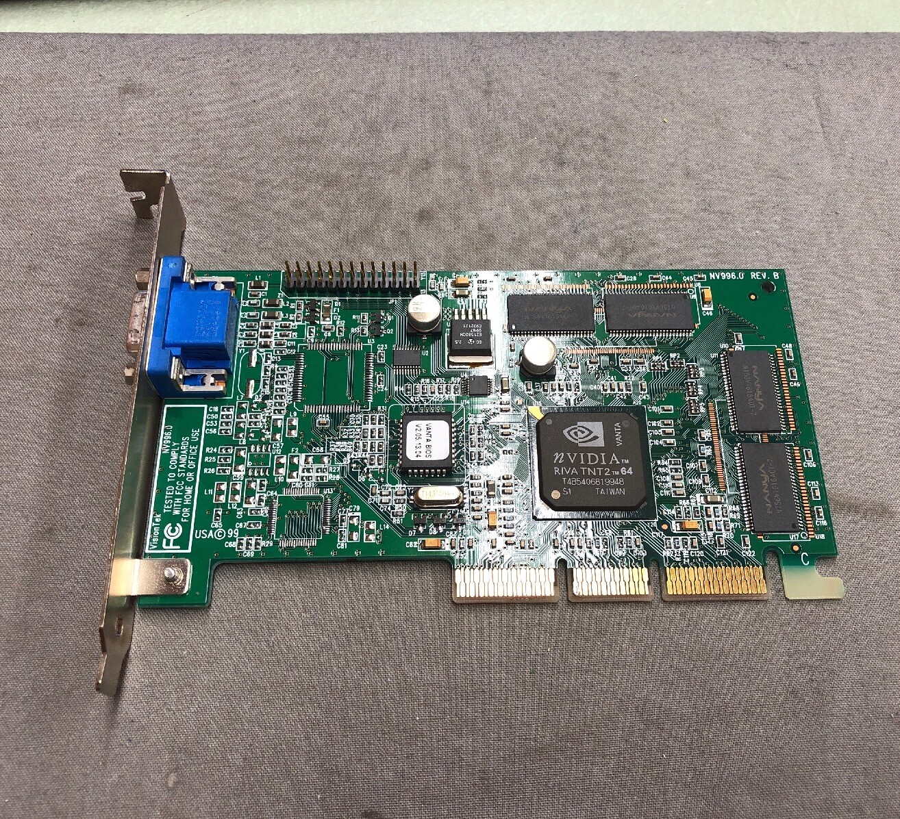 VisionTek NVIDIA Riva TNT2 8MB AGP Graphics Card NV996.0 G7500.1 6001425