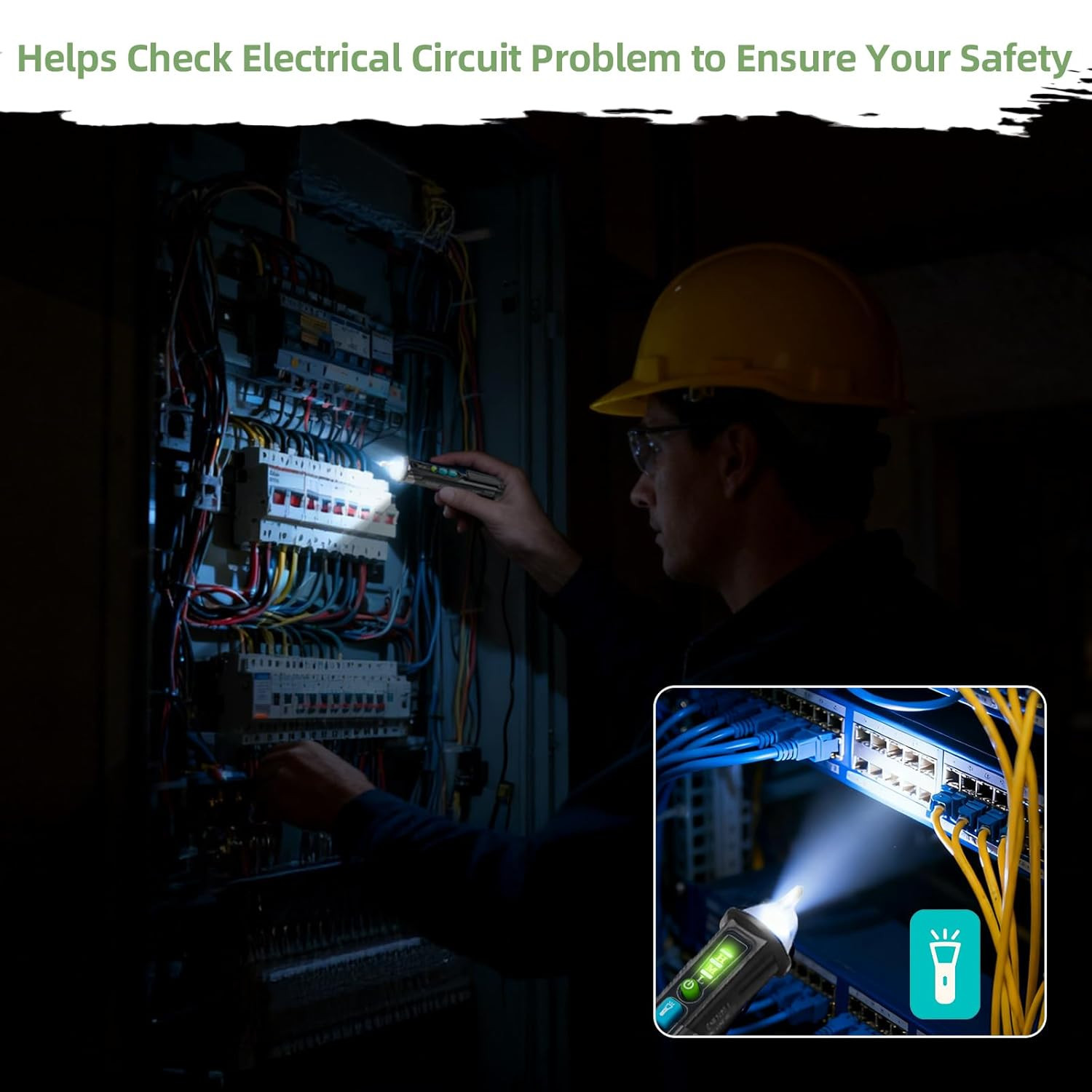 Non-Contact Voltage Tester Outlet Tester with LED Flashlight & Buzzer