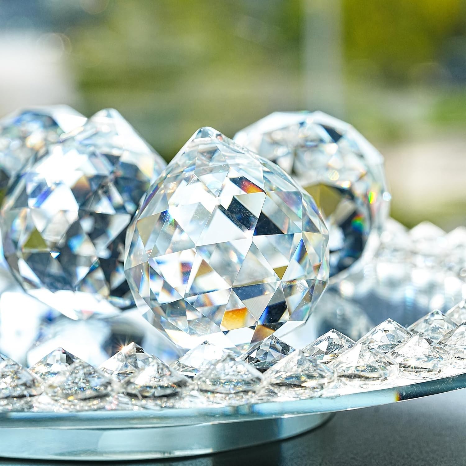 Spherical 50mm Clear Glass Crystal Prism - Perfect Gift and Home Decor Accent