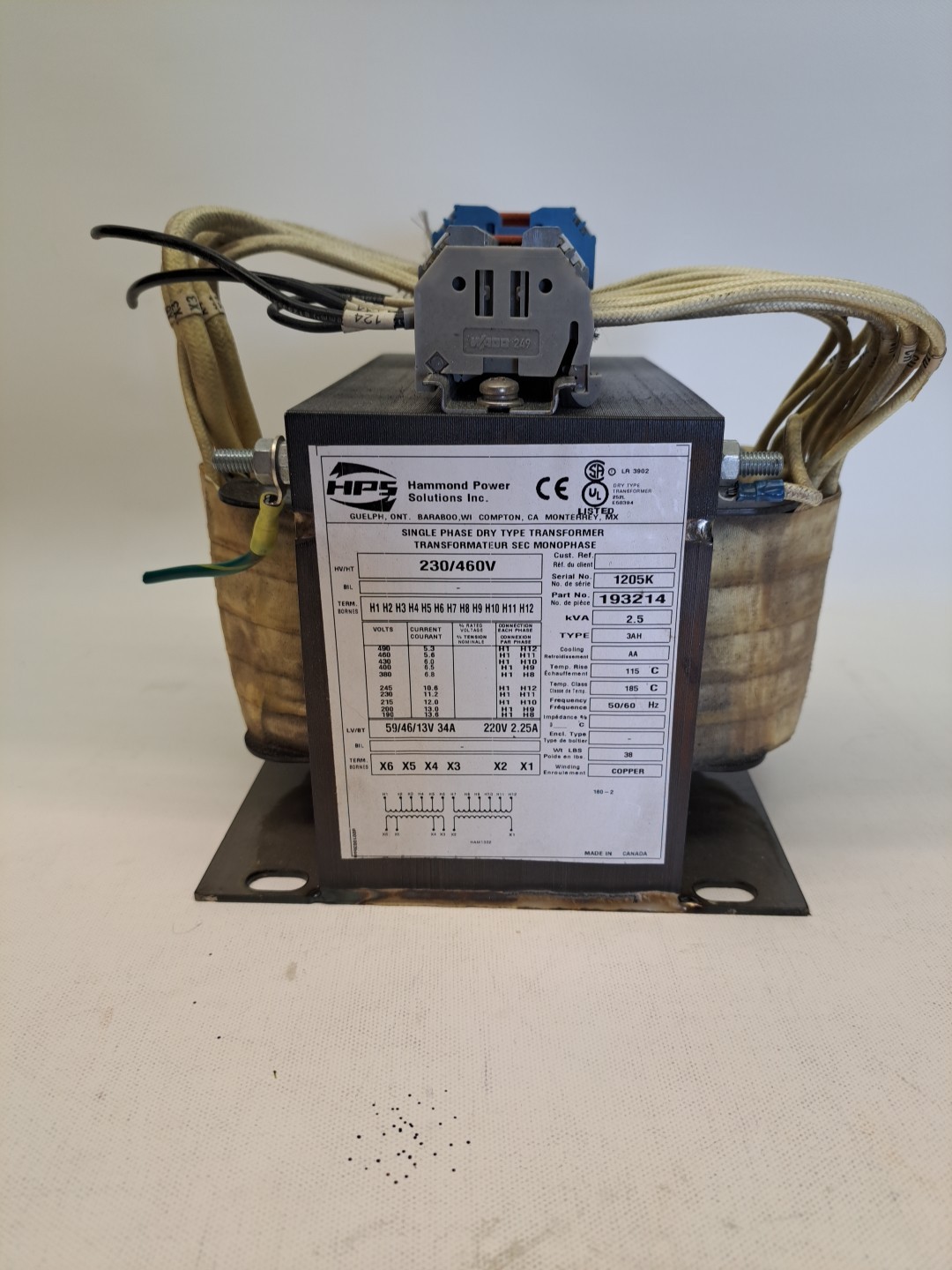 Hammond Power Systems/HPS 193214 Buck-Boost Transformer   USED