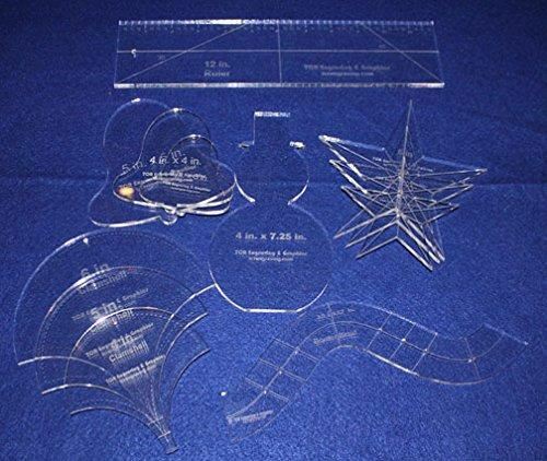 Holiday Gift Set - ~1/4" Acrylic-- 12 Pieces -Quilting Templates