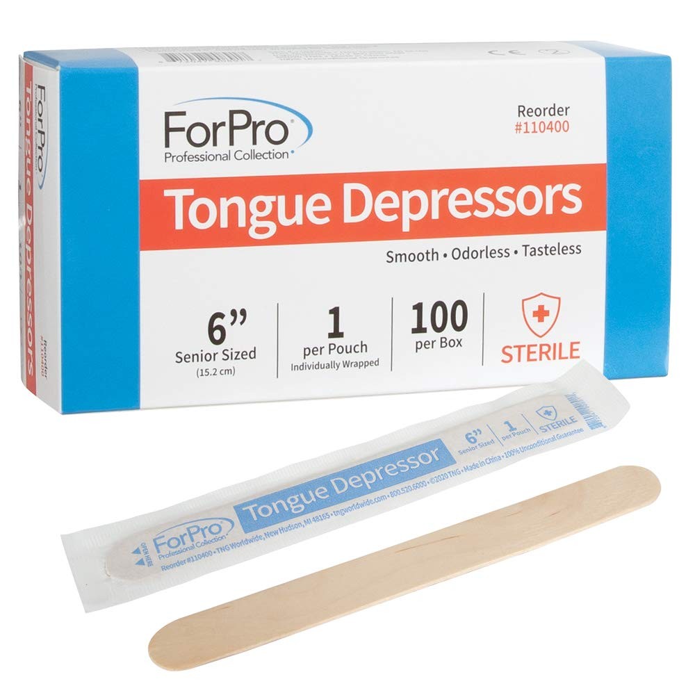 6" Sterile Tongue Depressors 100 Count