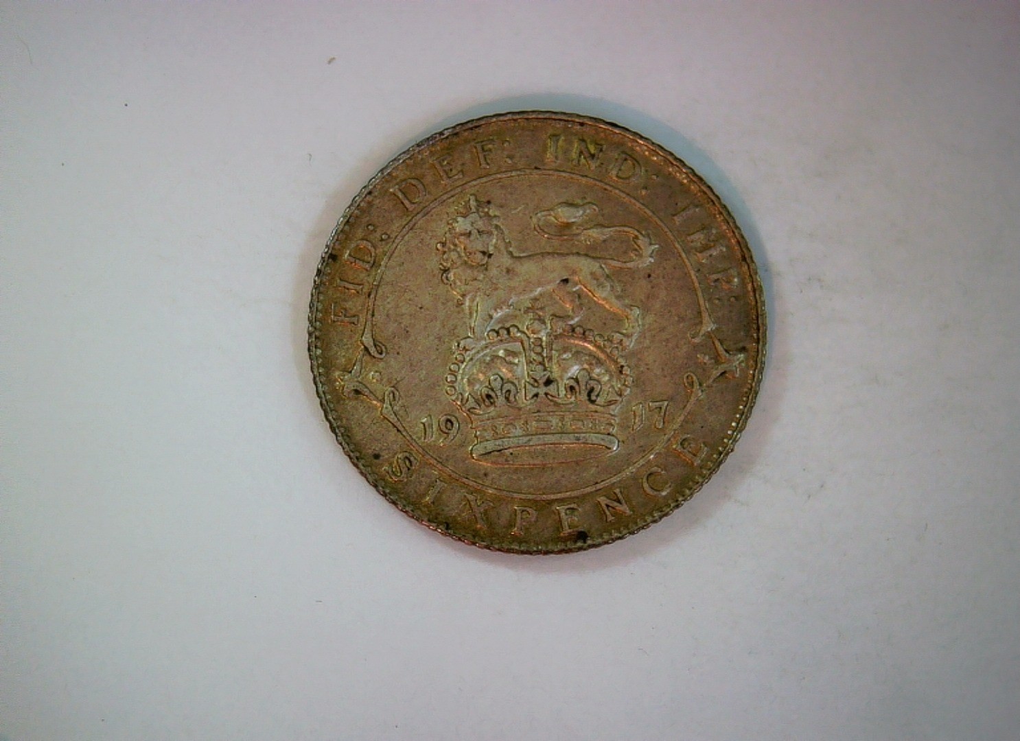 United Kingdom 1917 Sixpence George V Sixpence (crowned monogram reverse) Coin